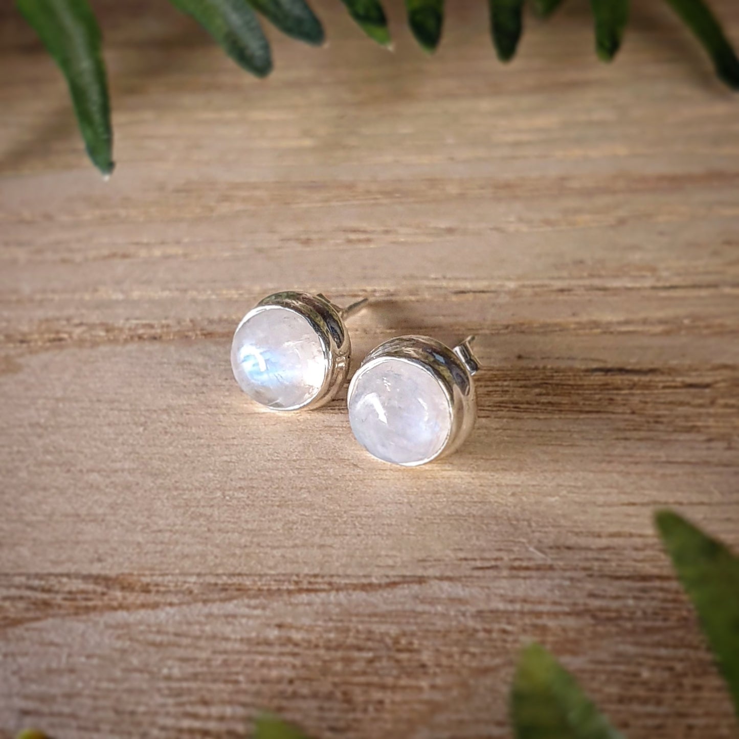 Moonstone Stud Earrings (mx455)