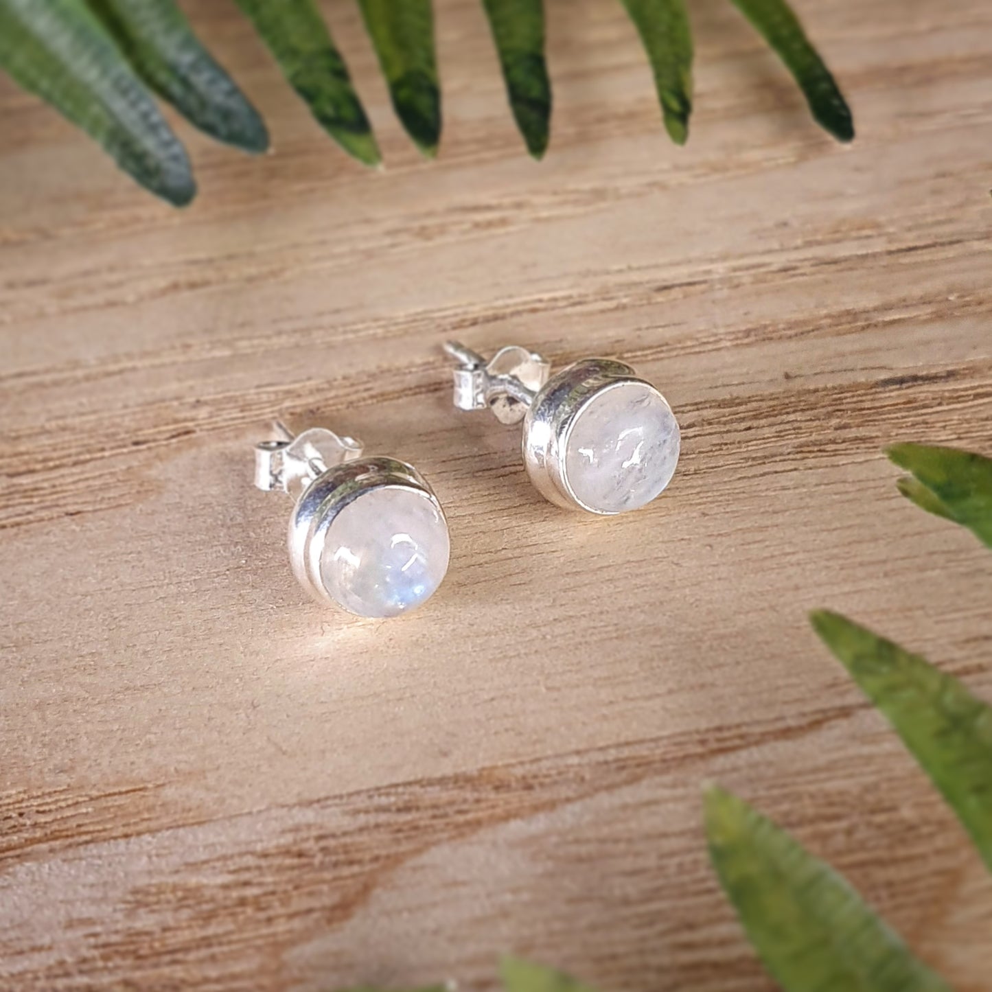 Moonstone Stud Earrings (mx455)