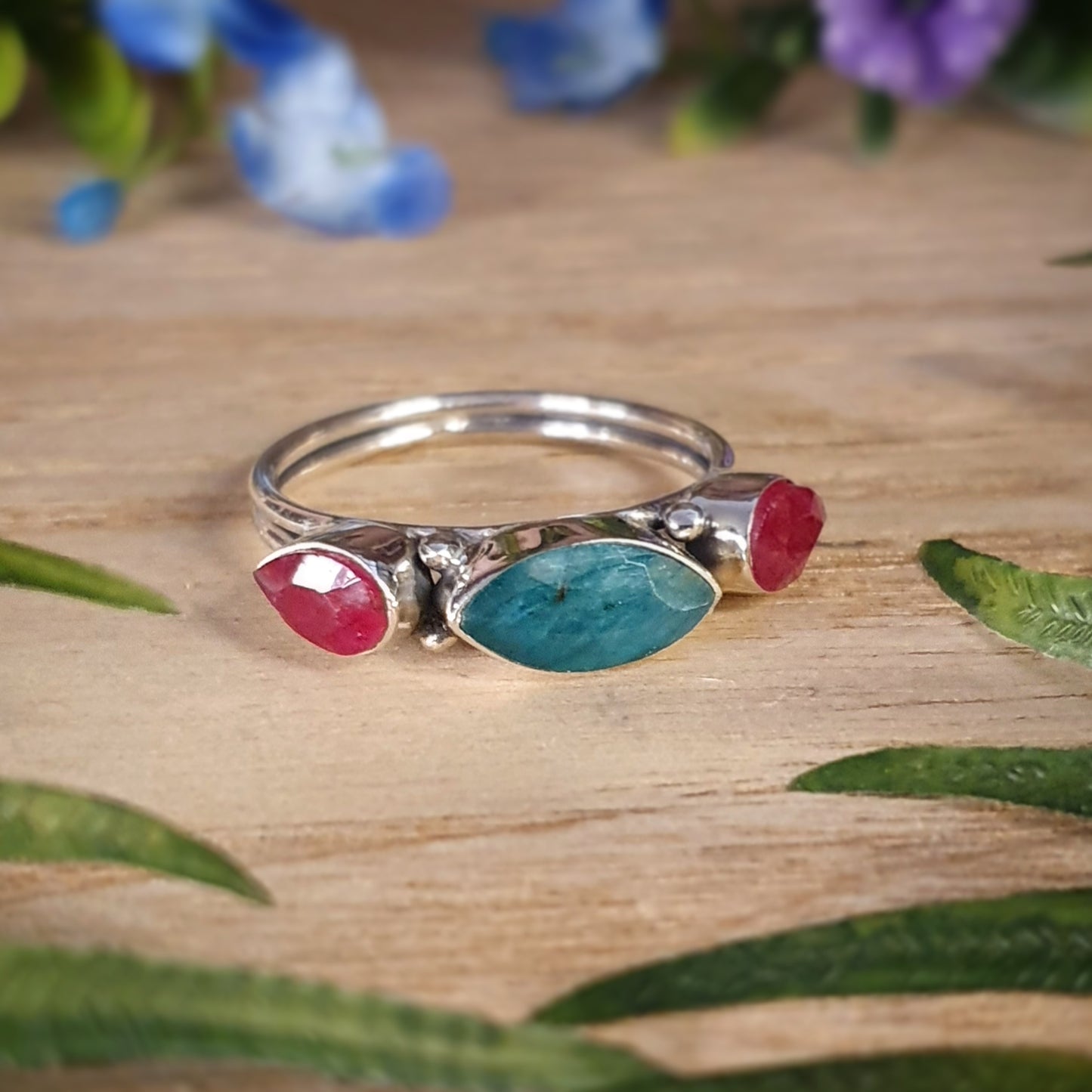 Emerald, Ruby Ring - Size 8 (mx545)