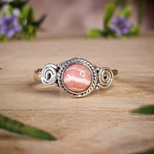 Rhodochrosite Ring - size 8.5 (mx708)