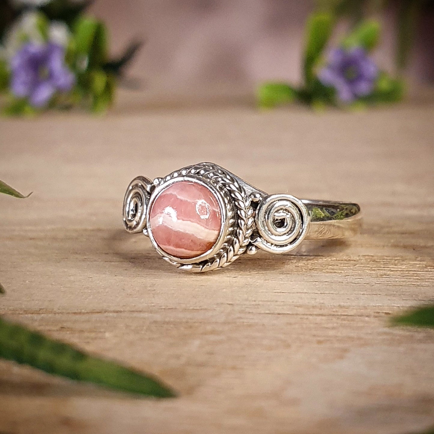 Rhodochrosite Ring - size 8.5 (mx708)