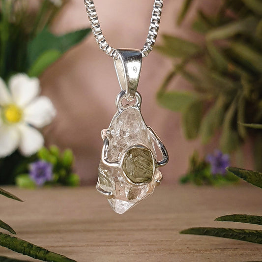 Moldavite, Herkimer Diamond - (mx774)