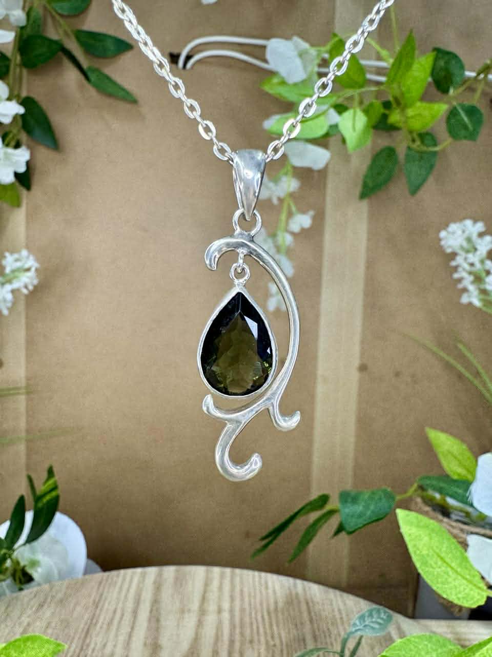 Moldavite Sterling Silver Pendant