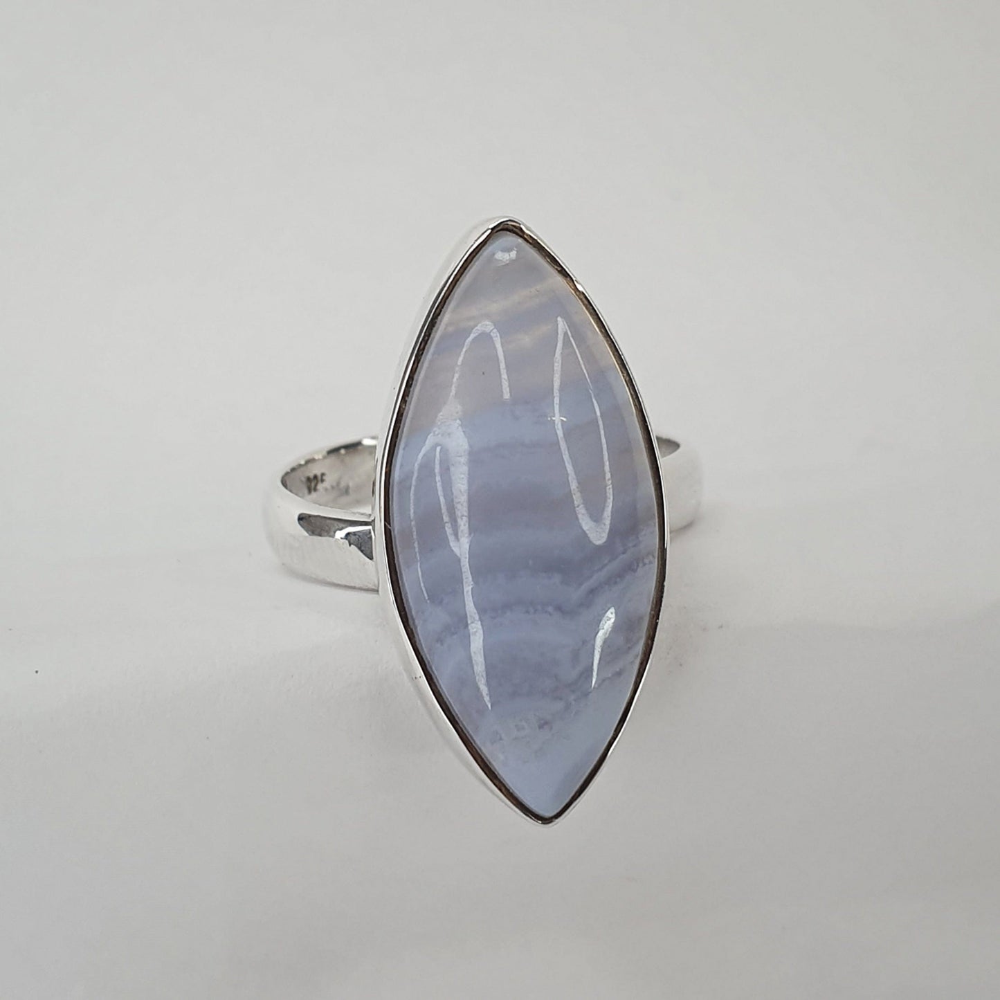 Blue Lace Agate Ring - Size 9 (jx212)